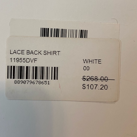 DVF White Button Down w/ Lace Back - Picture 6 of 6